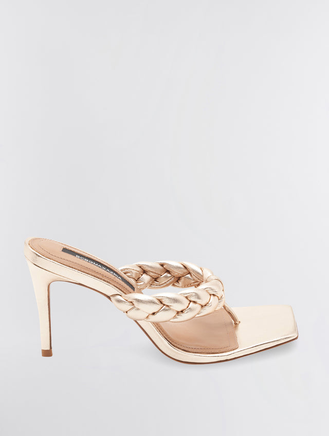 Gold Bella Braided Heel | Shoes | BCBGMAXAZRIA MX2BEL71-719-M050
