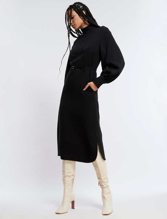 Black Skai Midi Dress | Dresses | BCBGMAXAZRIA 23FRD286PL07-NA-36