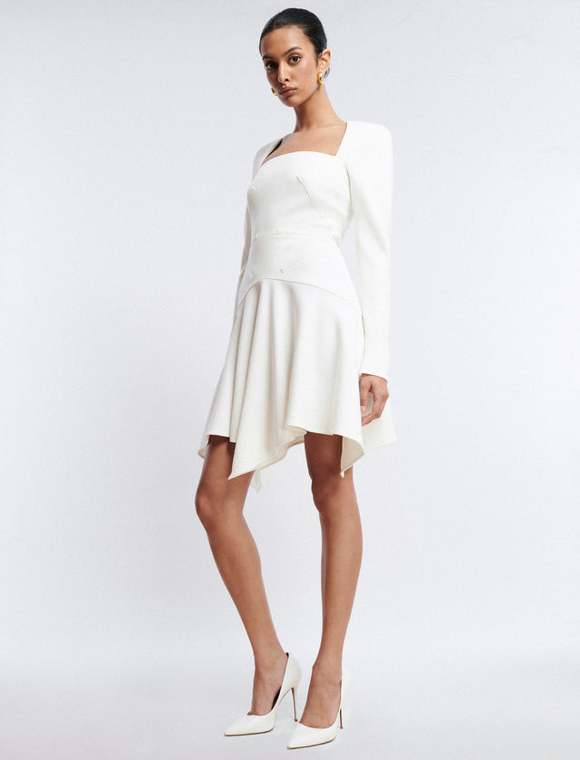 White Cillian Handkerchief Mini Dress | Dresses | BCBGMAXAZRIA 23FRD290PL07-WA-36