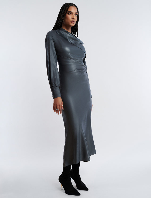 Grey Wylie Midi Dress | Dresses | BCBGMAXAZRIA 23FRD306PL01-NC-36