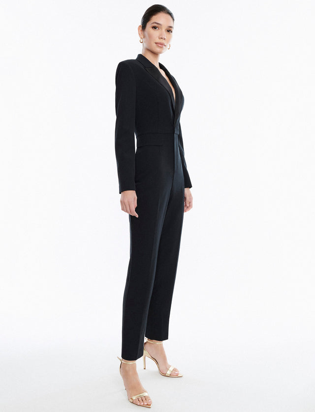 Astoria Tuxedo Jumpsuit | Dresses & Jumpsuits | BCBGMAXAZRIA 2Y06D71E-BLK-0