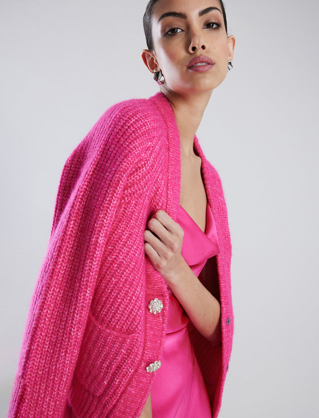 Pink Cardigan Sweater | Tops | BCBGMAXAZRIA 2YX5S63E-PSN-XXS