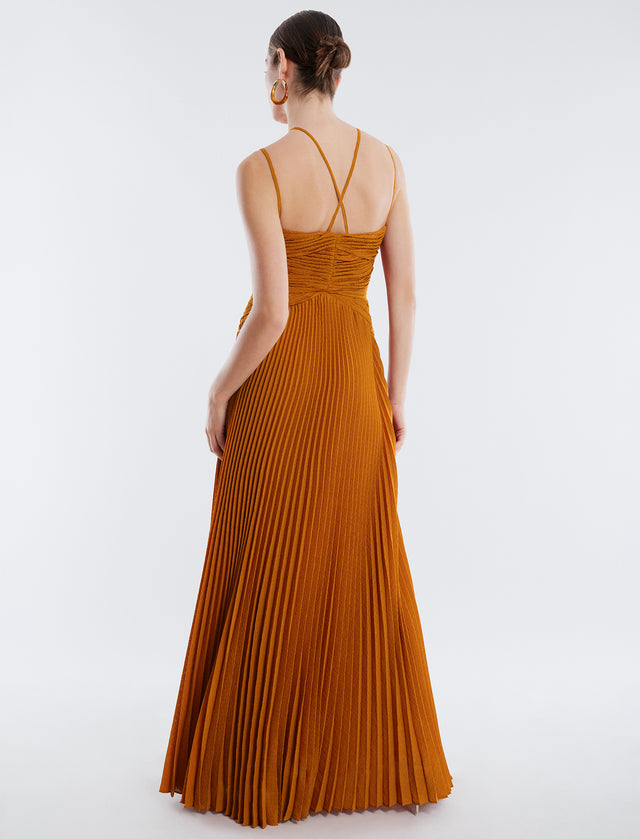 Rust Ziv Chiffon Evening Gown | Dresses | BCBGMAXAZRIA AGK60578-224-0