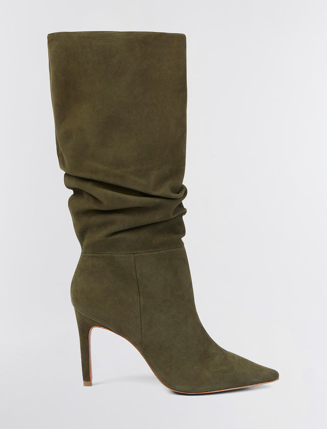 Olive Suede Toni Tall Boot | Shoes | BCBGMAXAZRIA MX2ONI34-343-M050