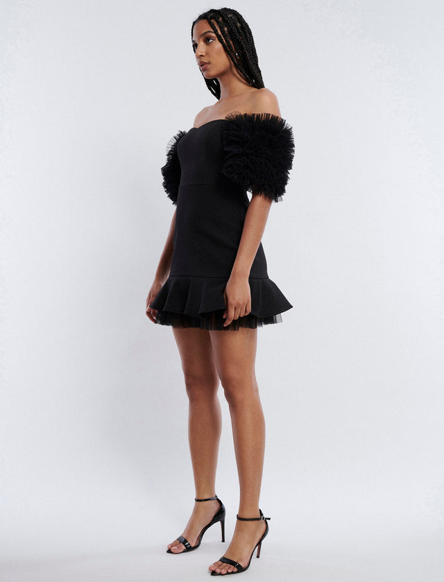 Black Harlowe Mini Dress | Dresses | BCBGMAXAZRIA MY05D14E-BLK-0