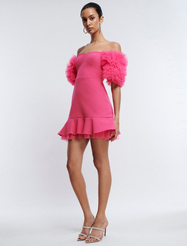 Pink Harlowe Mini Dress | Dresses | BCBGMAXAZRIA MY05D14E-FUS-0